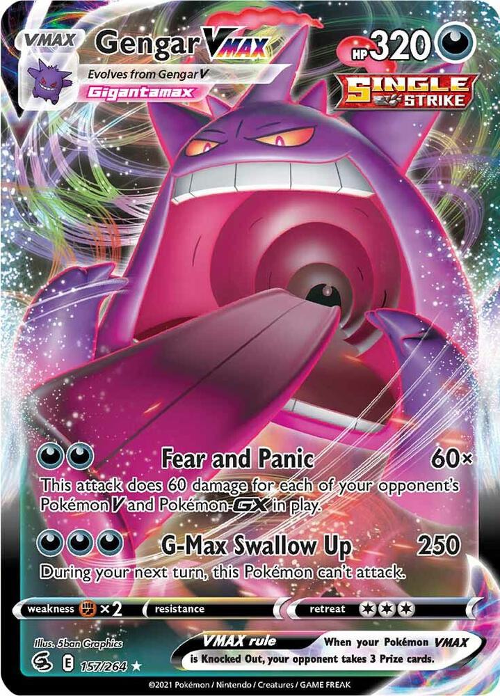 Gengar VMAX Ultra Rare SWSH08: Fusion Strike 157/264 HP Holo