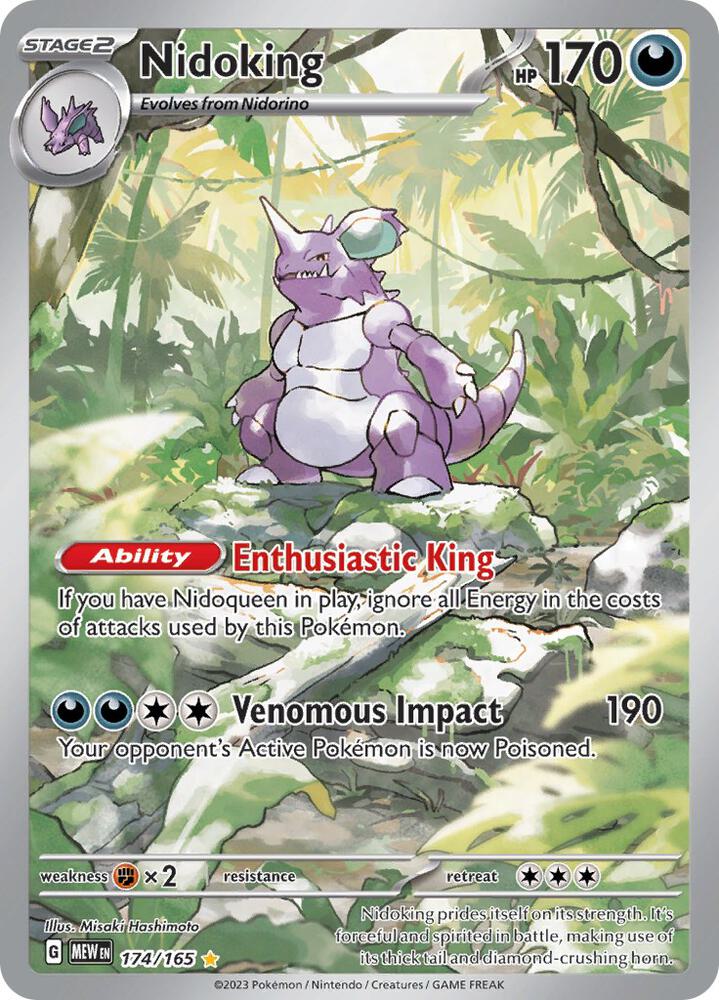 Nidoking Illustration Rare SV: Scarlet & Violet 151 174/165 NM Holo