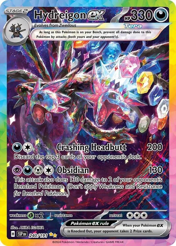 Hydreigon ex Special Illustration Rare SV08: Surging Sparks 240/191 NM Holo