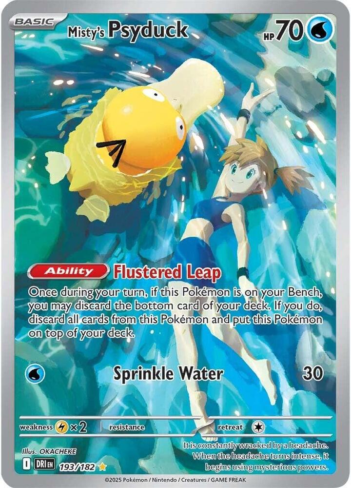Misty's Psyduck Illustration Rare SV10: Destined Rivals 193/182 NM Holo