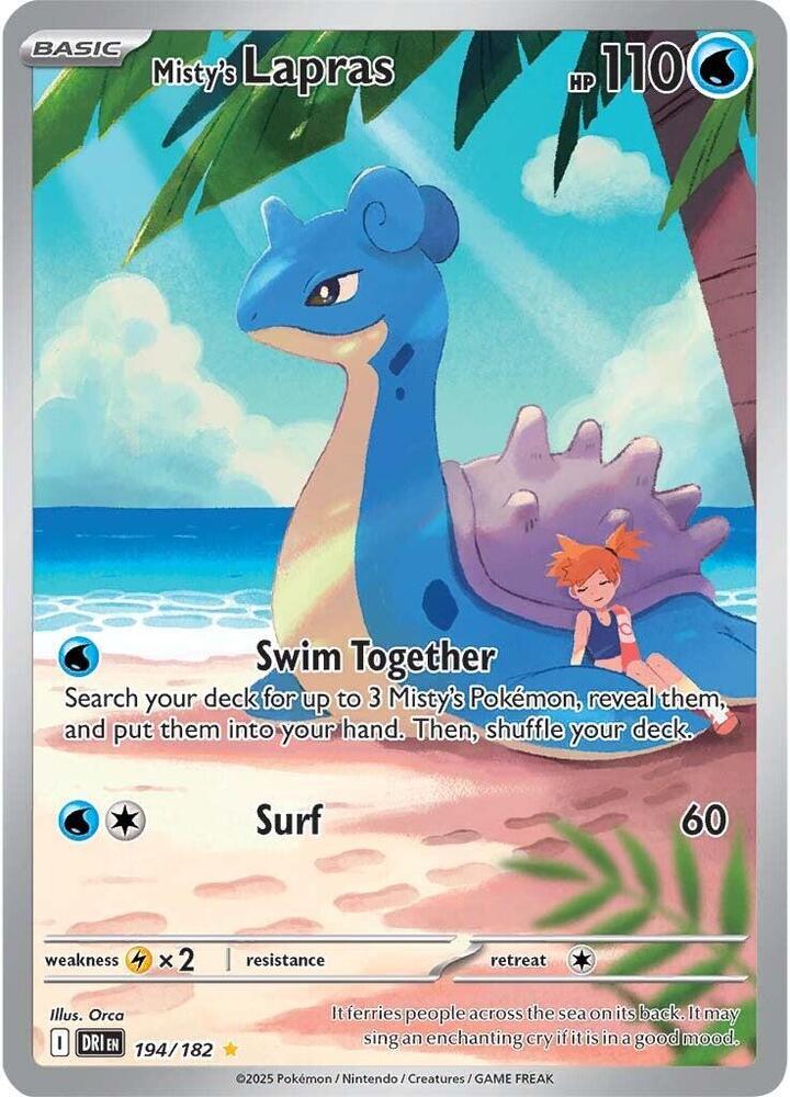 Misty's Lapras Illustration Rare SV10: Destined Rivals 194/182 NM Holo