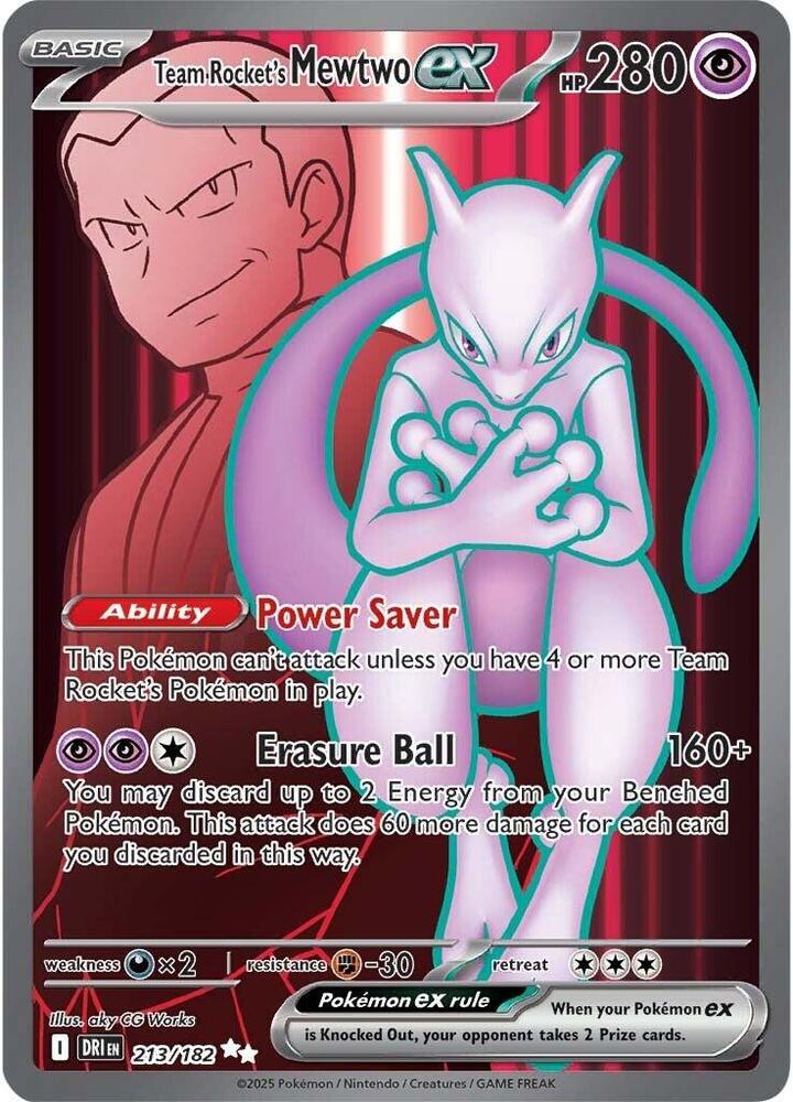Team Rocket's Mewtwo ex - Ultra Rare SV10: Destined Rivals 213/182 NM Holo