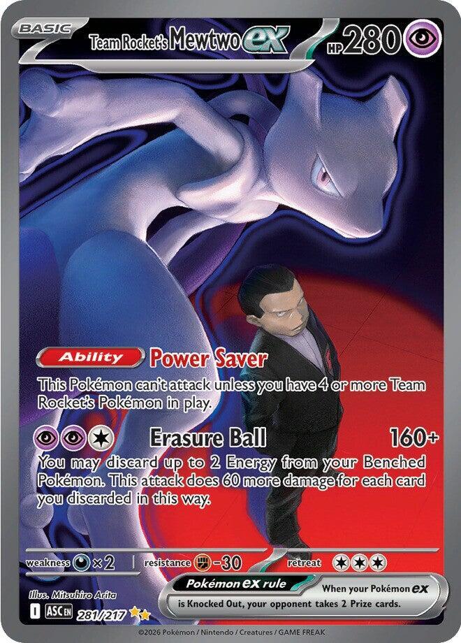 Team Rocket's Mewtwo ex Special Illustration Rare ME: Ascended Heroes 281/217 NM Holo