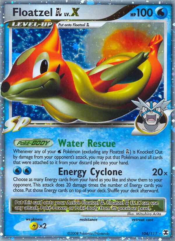 Floatzel GL Lv.X 104/111 Rising Rivals LP Holo