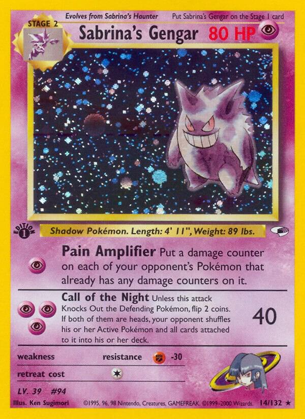 Sabrina's Gengar Holo Rare Gym Heroes 014/132 MP Unlimited Holo