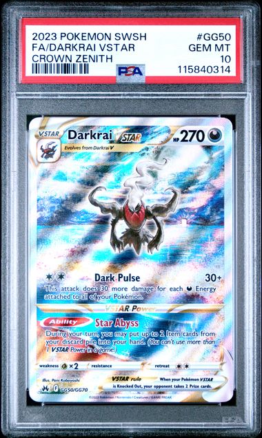 PSA 10 - Darkrai VSTAR #GG50 English Crown Zenith Galarian Gallery