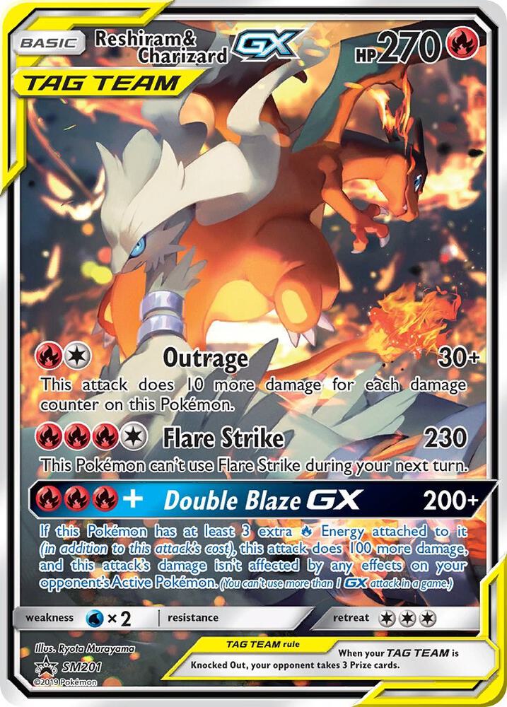 Reshiram & Charizard GX SM201 SM Promos NM Holo
