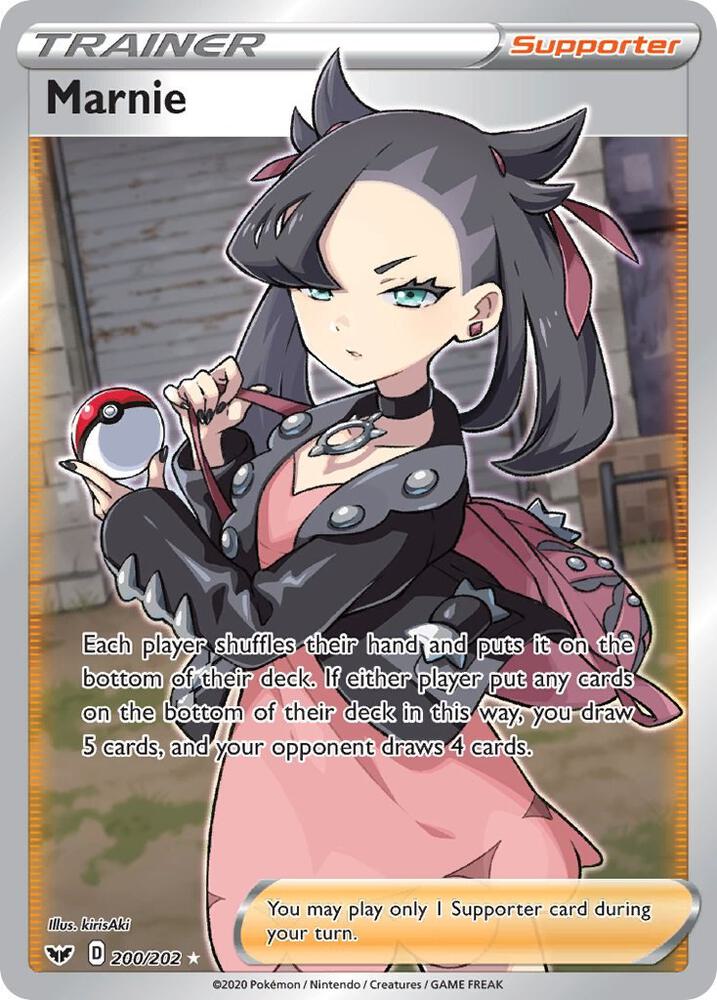 Marnie (Full Art) Ultra Rare SWSH01: Sword & Shield Base Set 200/202 NM Holo