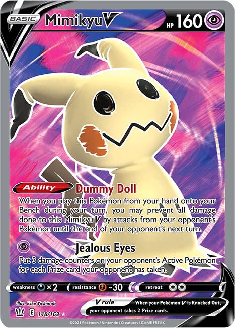 Mimikyu V (Full Art) Ultra Rare SWSH05: Battle Styles 148/163 NM Holo