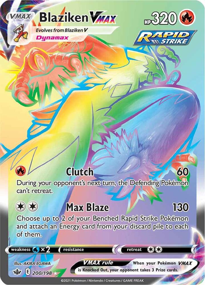 Blaziken VMAX (Secret) Secret Rare SWSH06: Chilling Reign 200/198 NM Holo