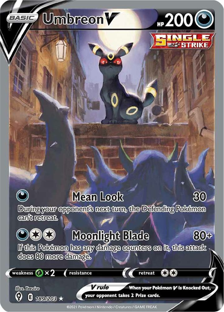 Umbreon V (Alternate Full Art) Ultra Rare SWSH07: Evolving Skies 189/203 NM Holo