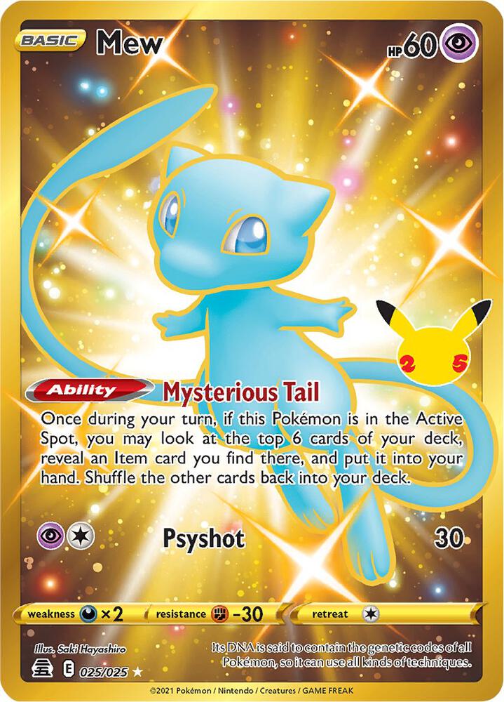 Mew (Secret) Secret Rare Celebrations 025/025 NM Holo