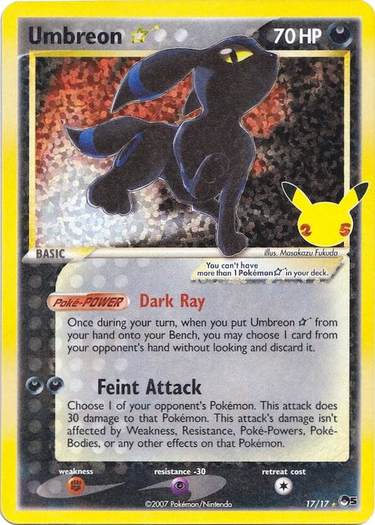 Umbreon Star 17/17 Celebrations: Classic Collection NM Holo
