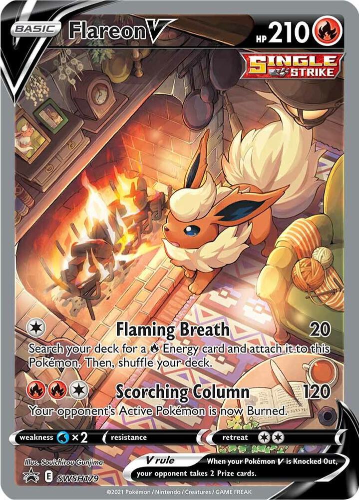 Flareon V - SWSH179 SWSH: Sword & Shield Promo Cards NM Holo