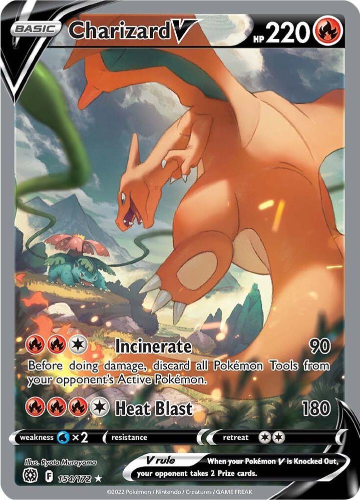 Charizard V (Alternate Full Art) Ultra Rare SWSH09: Brilliant Stars 154/172 NM Holo