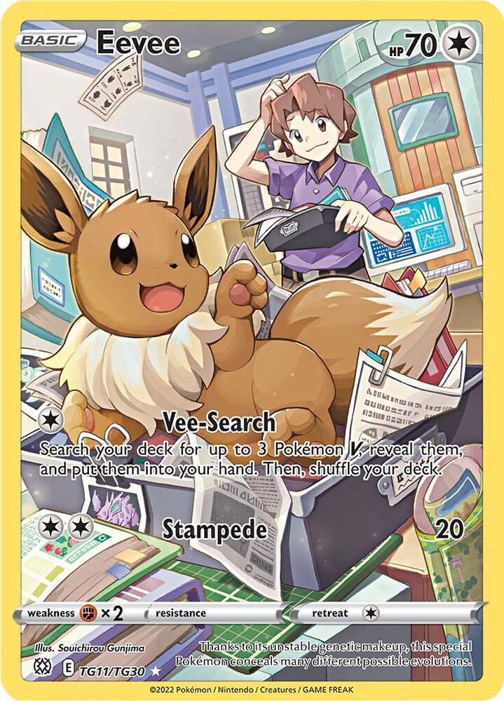Eevee Ultra Rare SWSH09: Brilliant Stars Trainer Gallery TG11/TG30 NM Holo