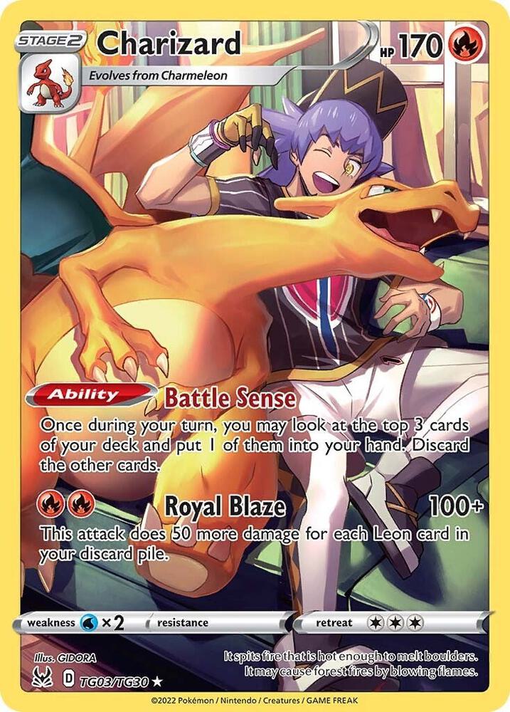 Charizard Ultra Rare SWSH11: Lost Origin Trainer Gallery TG03/TG30 NM Holo