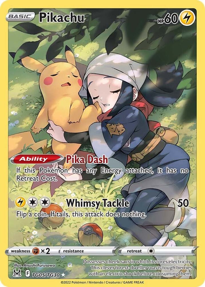 Pikachu Ultra Rare SWSH11: Lost Origin Trainer Gallery TG05/TG30 NM Holo