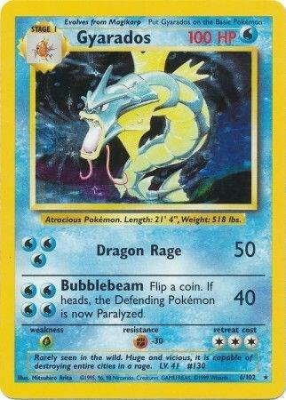 Gyarados Holo Rare Base Set 006/102 LP Holo
