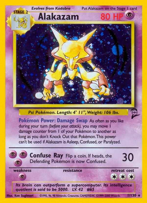 Alakazam Holo Rare Base Set 2 001/130 LP Holo
