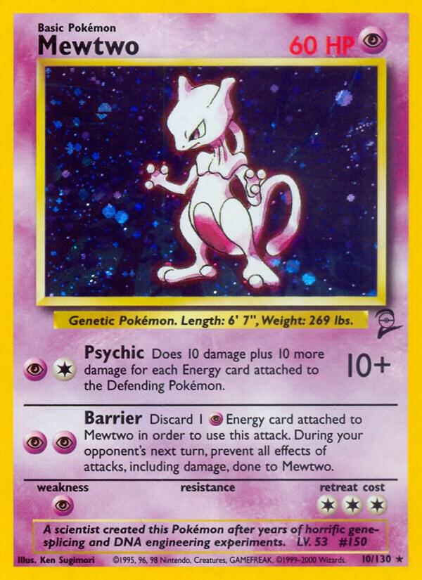 Mewtwo Holo Rare Base Set 2 010/130 LP Holo