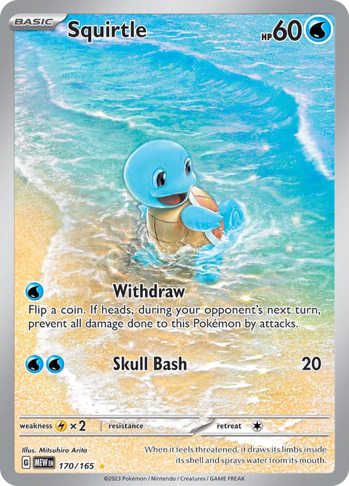 Squirtle Illustration Rare SV: Scarlet & Violet 151 170/165 NM Holo