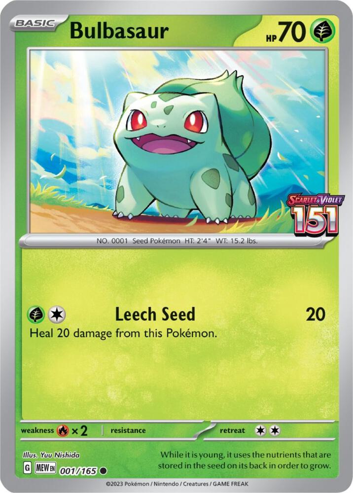 Bulbasaur - (Best Buy Exclusive) Promo Miscellaneous Cards & Products 001/165 NM Reverse Holo