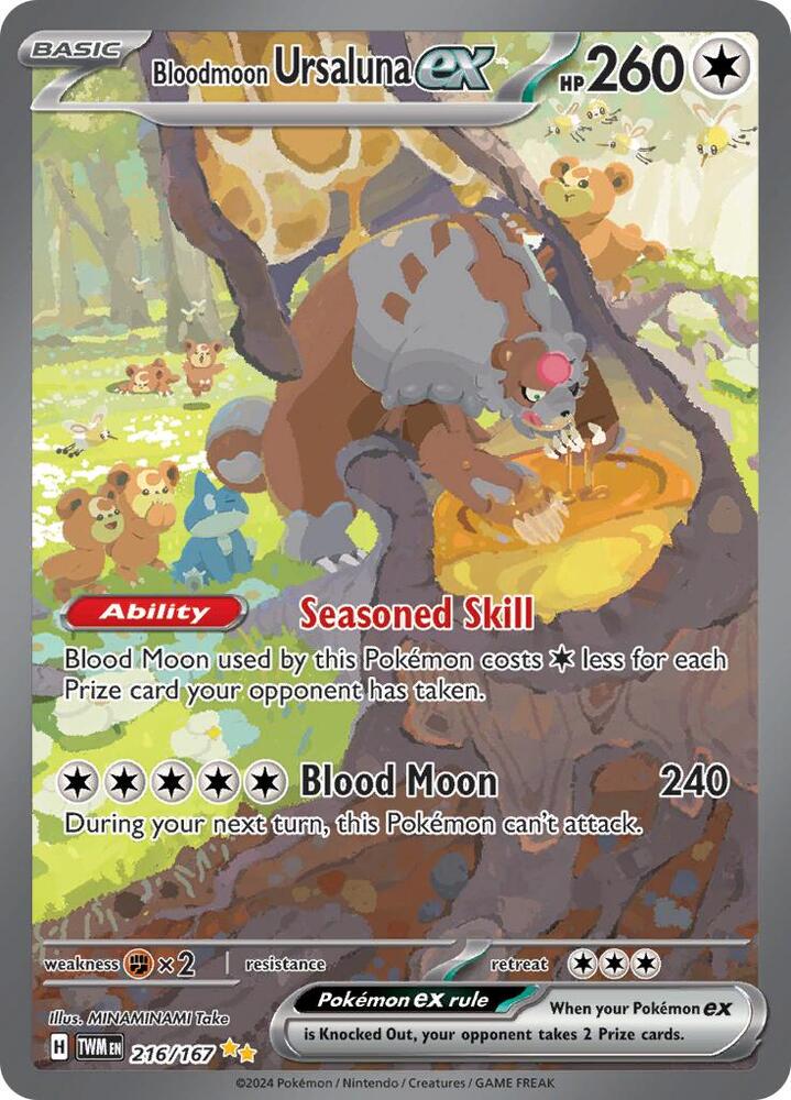 Bloodmoon Ursaluna ex Special Illustration Rare SV06: Twilight Masquerade 216/167 MP Holo