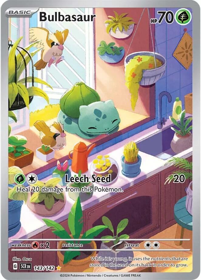 Bulbasaur Illustration Rare SV07: Stellar Crown 143/142 NM Holo