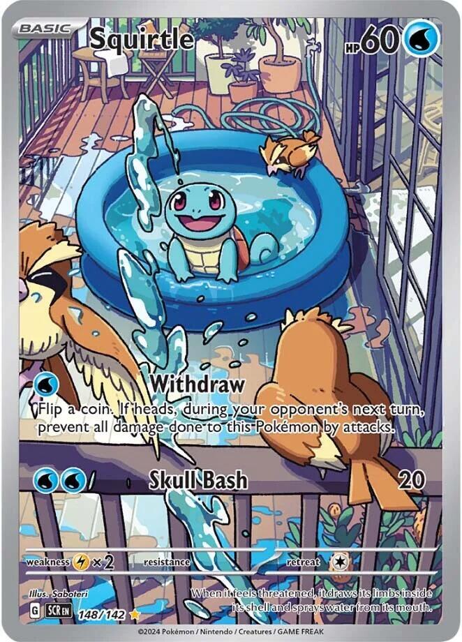 Squirtle Illustration Rare SV07: Stellar Crown 148/142 NM Holo