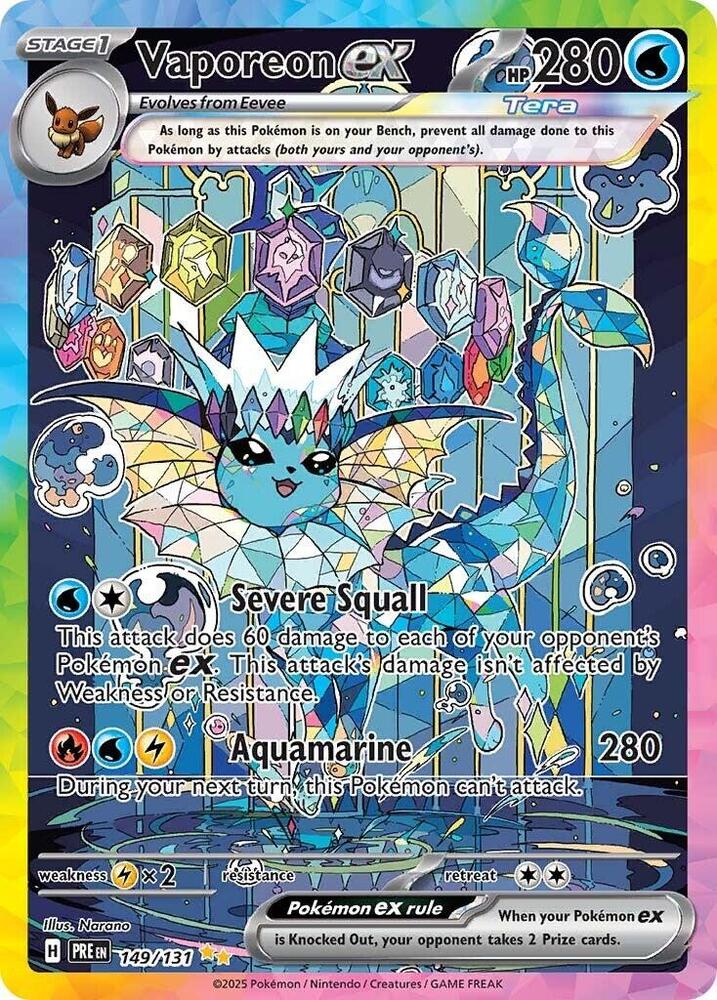 Vaporeon ex - Special Illustration Rare SV: Prismatic Evolutions 149/131 NM Holo