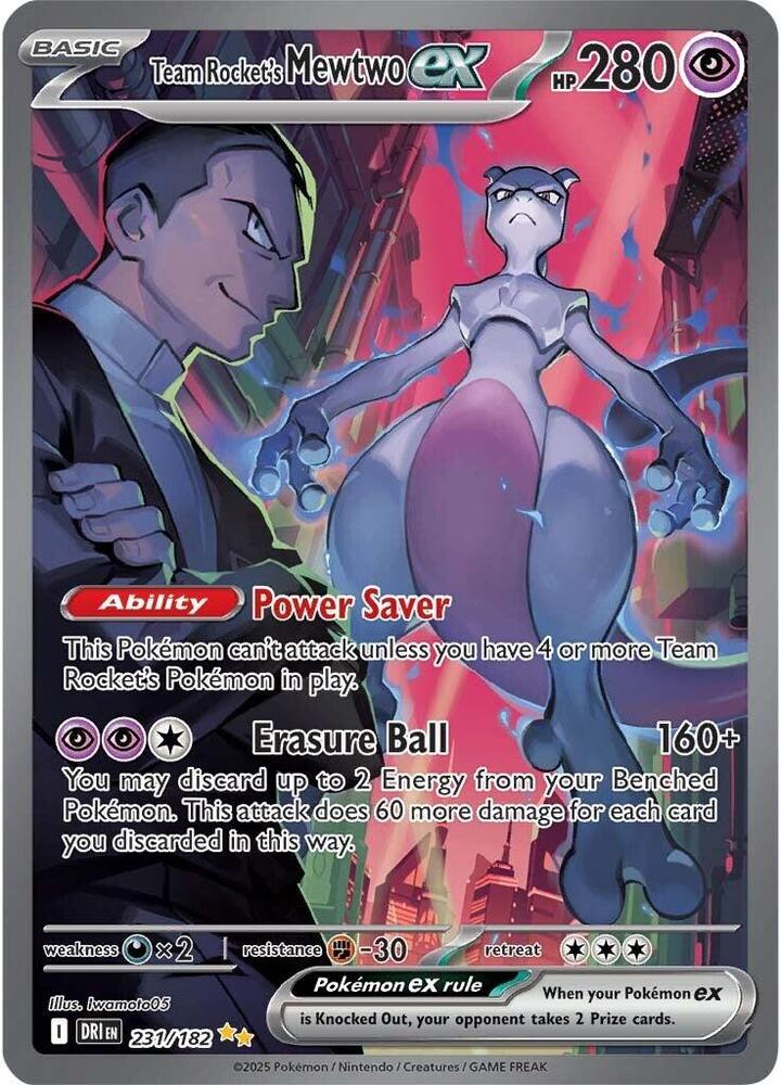 Team Rocket's Mewtwo ex Special Illustration Rare SV10: Destined Rivals 231/182 NM Holo