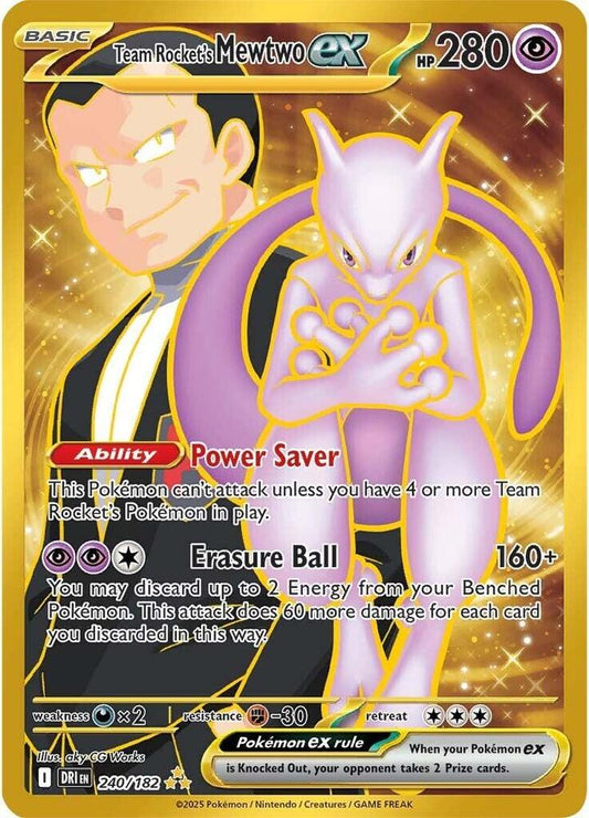 Team Rocket's Mewtwo ex 240/182 SV10: Destined Rivals NM Holo