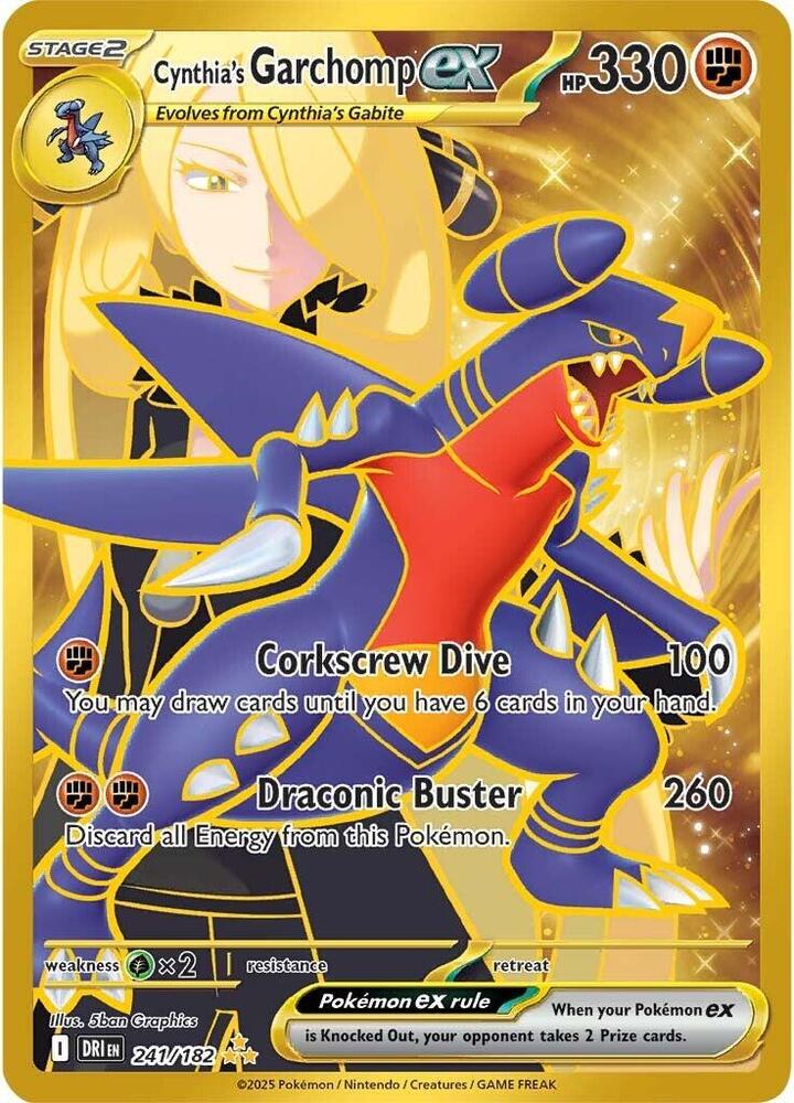 Cynthia's Garchomp ex - Hyper Rare SV10: Destined Rivals 241/182 NM Holo