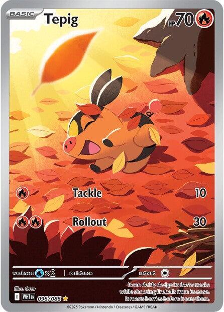 Tepig Illustration Rare SV: White Flare 096/086 NM Holo