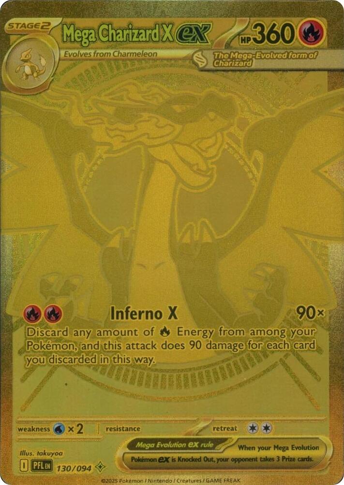 Mega Charizard X ex Mega Hyper Rare ME02: Phantasmal Flames 130/094 NM Holo