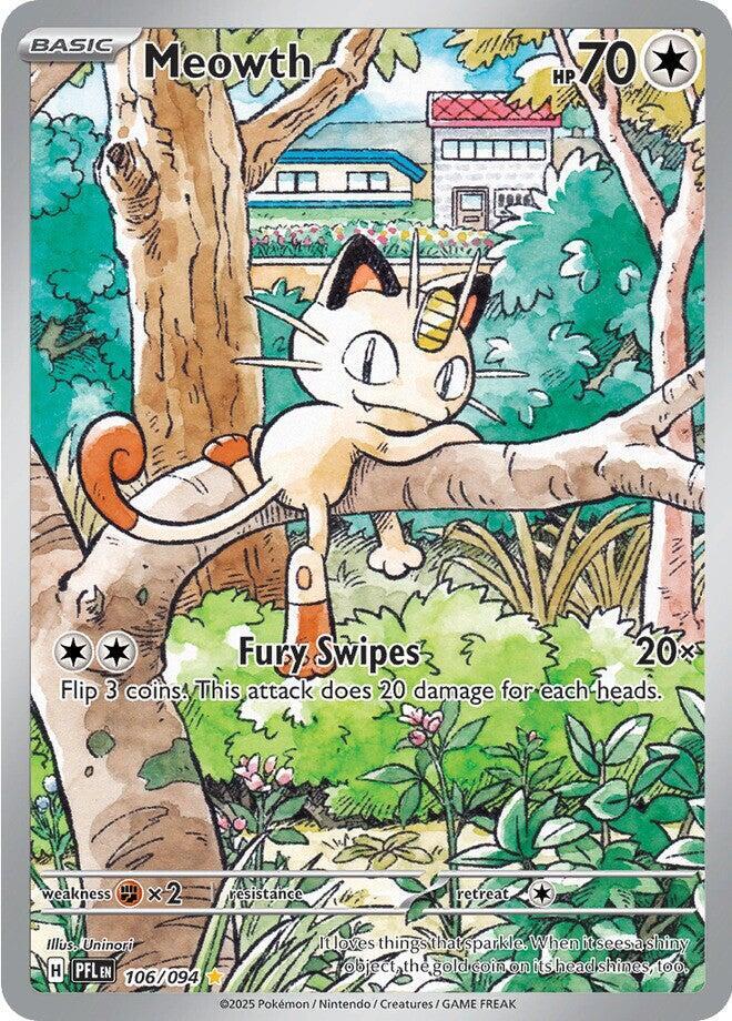 Meowth 106/094 ME02: Phantasmal Flames NM Holo