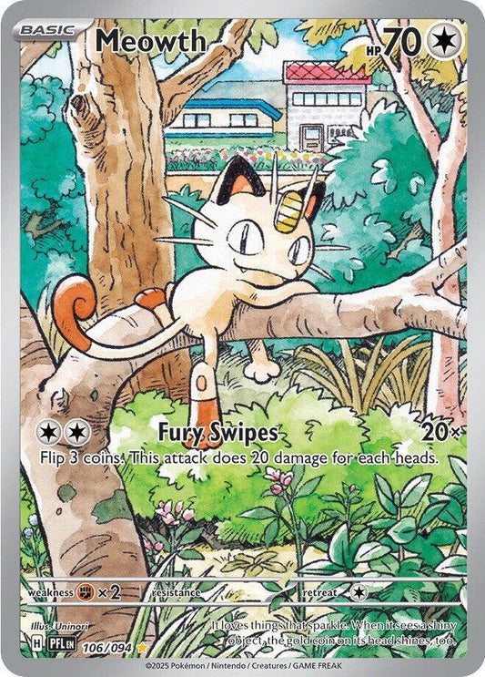 Meowth 106/094 ME02: Phantasmal Flames NM Holo