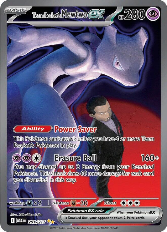 Team Rocket's Mewtwo ex 281/217 ME: Ascended Heroes NM Holo