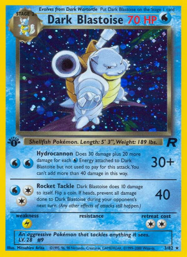 Dark Blastoise (3) Holo Rare Team Rocket 03/82 HP Unlimited Holo