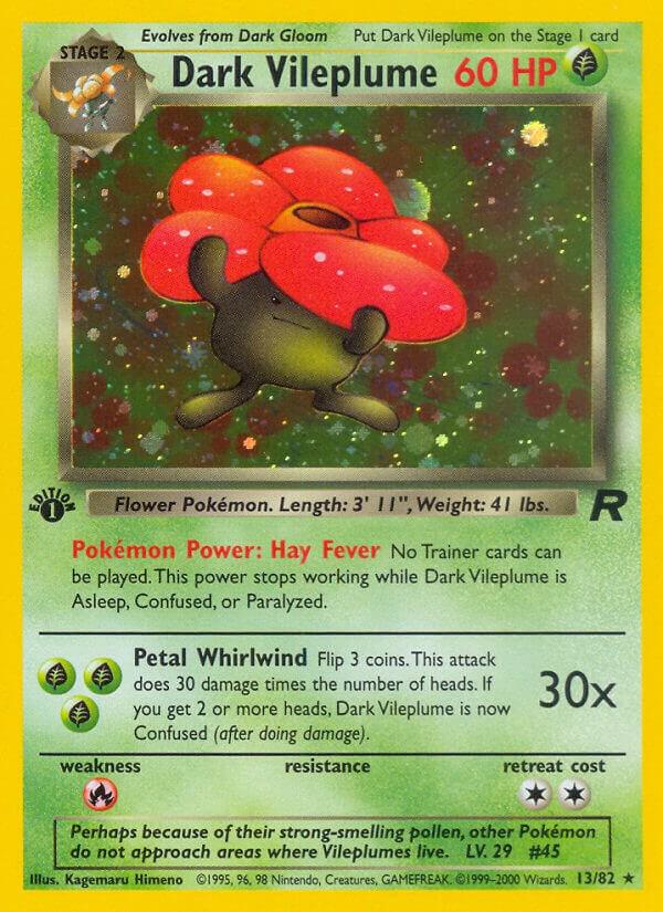 Dark Vileplume (13) Holo Rare Team Rocket 13/82 LP Unlimited Holo