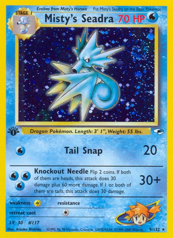 Misty's Seadra Holo Rare Gym Heroes 009/132 NM Unlimited Holo