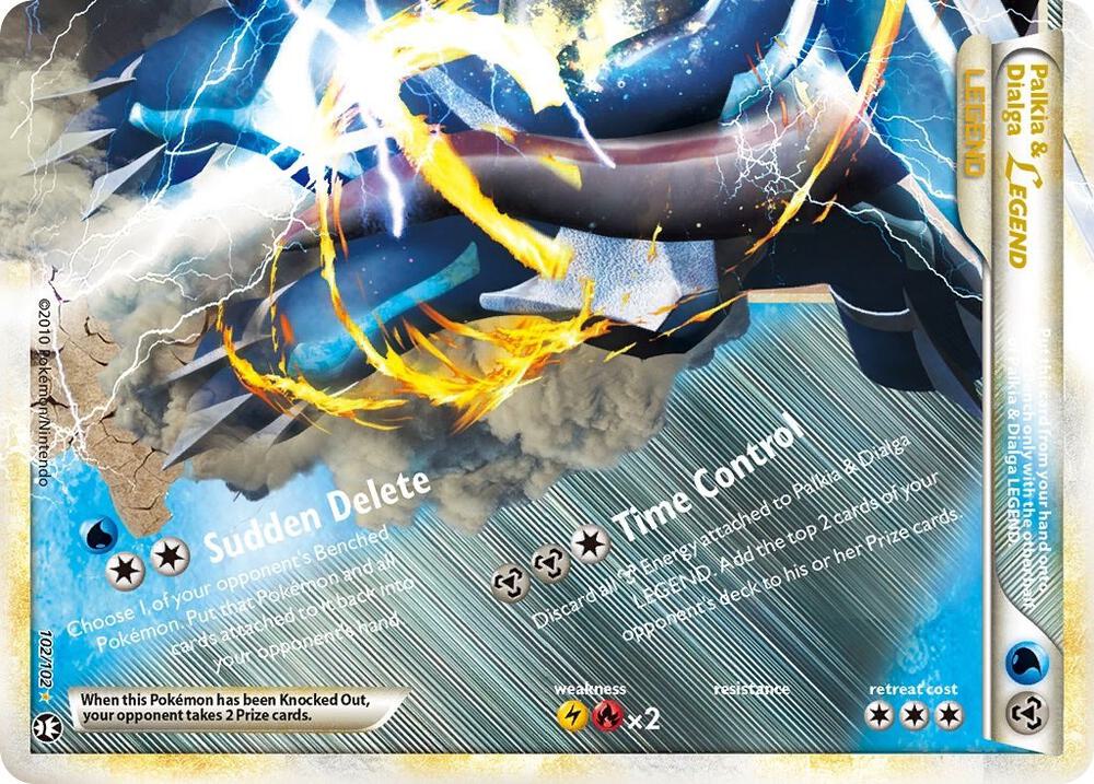 Palkia & Dialga Legend (Bottom) 102/102 Triumphant NM Holo
