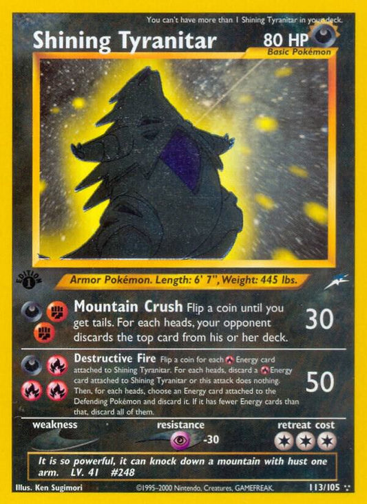 Shining Tyranitar 113/105 Neo Destiny DMG Unlimited Holo