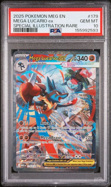 2025 POKEMON MEG EN-MEGA EVOLUTION #179 MEGA LUCARIO ex SPECIAL ILLUSTRATION RARE